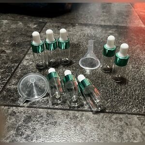 New! 10 Piece Small Glass droppers w/ Funnels for Essential Oils & Perfumes ect